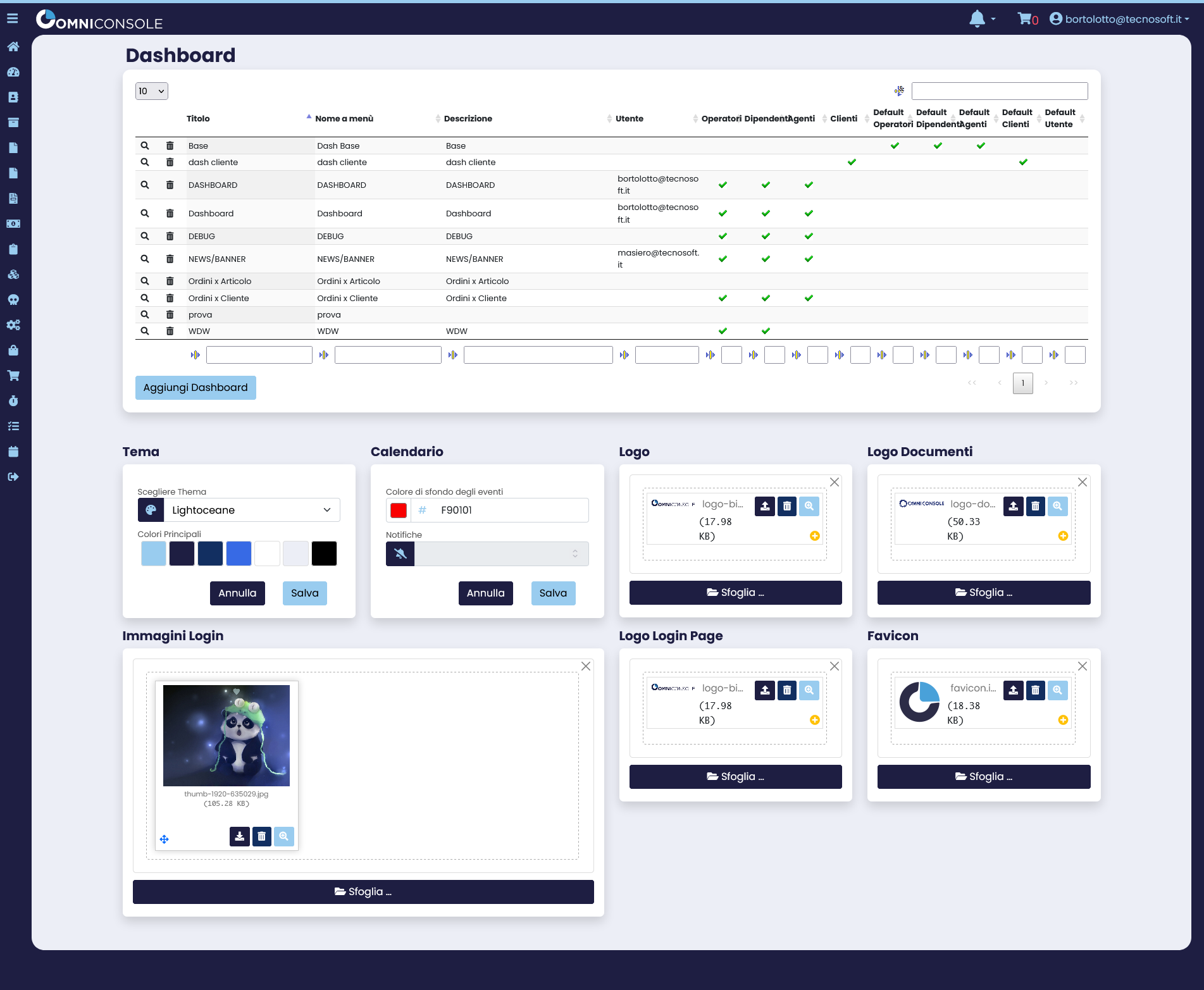 OmniConsole configurazioni