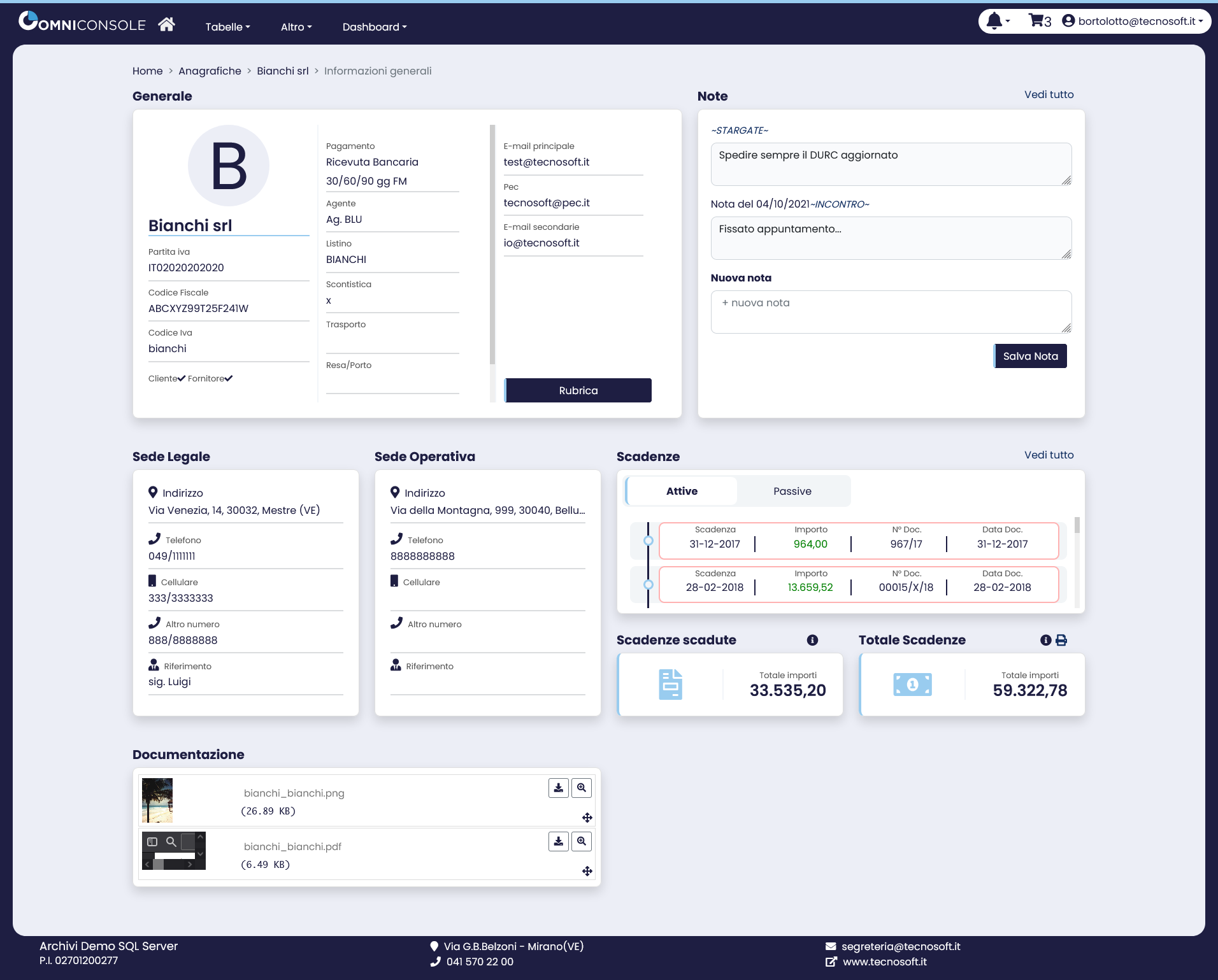 OmniConsole rapporto agente cliente